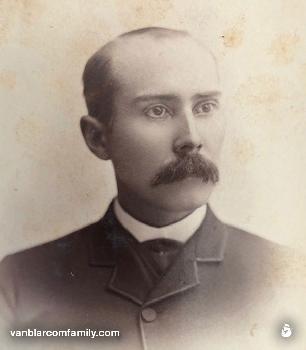 Andrew J  Van Blarcom: Portrait taken in Detroit probably in the early 1880s (courtesy of Robert Harding)