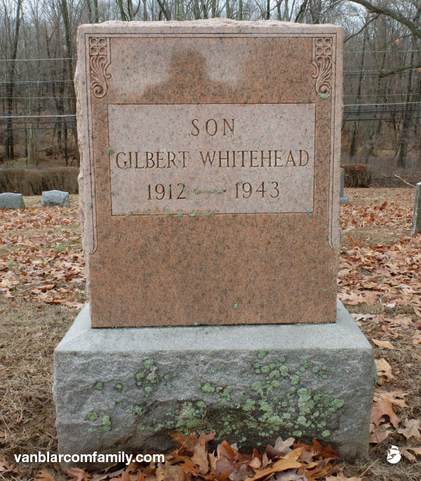 Gilbert   Whitehead: Headstone at Highland Cemetery in Hopewell, NJ.