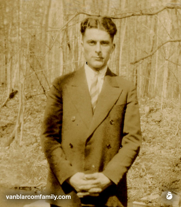 John Harold  Whitehead: Standing in a creek bed. Could be around the late 1920s.
