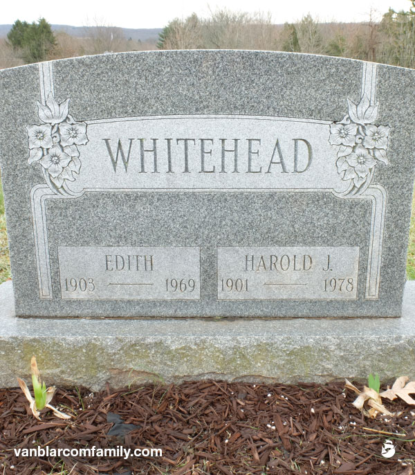 John Harold  Whitehead: Headstone at Highland Cemetery in Hopewell, NJ.