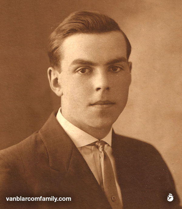 William Ackerson  Van Blarcom: College photo about 1913.