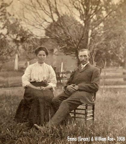 Emma May  Green: Portrait with her husband William Michael Holmes Roe - posted on findagrave by Susan McCann